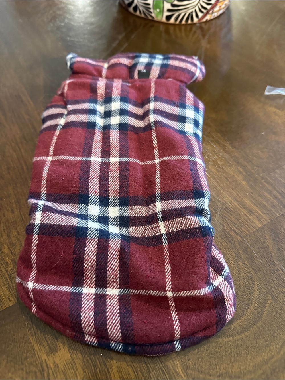 Burgundy Plaid Pet Vest